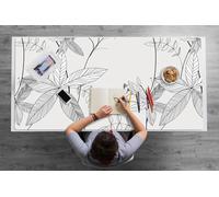 Almohadilla de Escritorio 120x60 cm Resistente al Agua Impermeable Para Oficina o Hogar PVC Vinilo Multifuncional Antideslizante Protección Antisuciedad Fácil de Limpiar - Garabato de flores