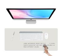 Almohadilla de escritorio de borrado en seco, impermeable, para hacer planes, protector de escritorio grande antideslizante para oficina, hogar, escuela, 31 x 13 pulgadas (gris)