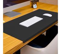 Almohadilla de escritorio de piel, protector de escritorio grande antideslizante, tapete impermeable para escritorio de oficina y portátil, tapete de ratón de piel sintética con protector de borde