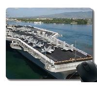 Almohadilla de Escritorio para Oficina, portaaviones USS John C. Stennis Warship, Alfombrilla de ratón Antideslizante con Base de Goma