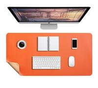 Almohadilla de escritorio para teclado, protector de escritorio impermeable, de doble cara, tapete de escritura, alfombrilla de mouse para oficina, trabajo, mesa de hogar (80 x 40 cm, naranja)