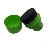 Almohadilla de esponja encerada para neumáticos de coche, herramienta de limpieza con agarre ergonómico para acabado brillante, color negro (boca plana verde)