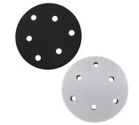 Almohadilla de espuma de 5 pulgadas para lijadora orbital, almohadilla de esponja suave con gancho y bucle, extracción de polvo de 6 agujeros, 12.5 mm de grosor, compatible con 5 pulgadas
