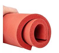 Almohadilla de Espuma de Silicona, Lámina de Espuma Goma Silicona Resistente al Calor roja(250x250x5mm)