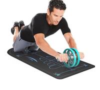 Almohadilla de fitness que absorbe los golpes, alfombrilla de entrenamiento con ruedas enrollables, alfombrilla de equipo de ejercicio, espuma antideslizante que absorbe los golpes, ideal para