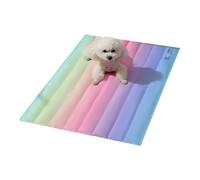 Almohadilla de Gel de enfriamiento para Perros, tapete de enfriamiento para Perros, tapete de Gel de enfriamiento Plegable arcoíris para Gatos domésticos, Ropa de Cama de sueño Profundo para Mascotas
