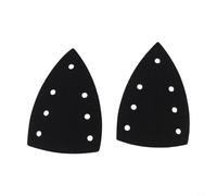 Almohadilla de lijado de 7 agujeros, almohadilla triangular de 100 x 150 mm para lijadoras, paquete de 2, compatible con la mayoría de discos abrasivos