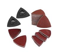 Almohadilla de lijado oscilante - Papel de lijar + Almohadilla de lijado triangular de 80 mm Multiherramienta oscilante, hojas de lijado triangulares de grano surtido, 102 piezas