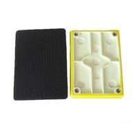 Almohadilla de lijado rectangular de 70 x 100 mm, almohadilla de respaldo de gancho y bucles, bloque abrasivo de poliuretano, compatible con lijado y pulido de madera, piedra, metal en automoción