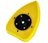 Almohadilla de lijado triangular 70x100mm con diseño de 4 agujeros para cantos y para rectificado de superficies compatible con lijadoras neumáticas, amarillo