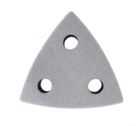 Almohadilla de lijado triangular de 80 x 80 x 80 mm con 3 orificios de interfaz de espuma suave, lijadora excéntrica, reduce la vibración, para un lijado preciso de bordes y contornos, negro/blanco