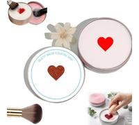 Almohadilla de limpieza de silicona para brochas de maquillaje con jabón, limpiador sólido 2 en 1 y tapete de estropajo, champú profesional para brochas y esponjas, limpieza profunda (forma de corazón