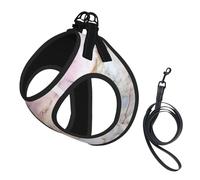 Almohadilla de mármol de Oro Blanco Mármol Rosa,Arnés para Mascotas, arnés Reflectante Ajustable para Perros,S