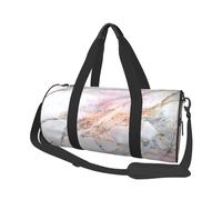 Almohadilla de mármol de Oro Blanco Mármol Rosa, Bolsa de Viaje de Gran Capacidad, Bolso Redondo, Bolsa de Viaje Deportiva, Bolsa de Mano, Bolsa de Fitness