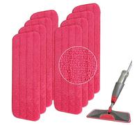 Almohadilla de microfibra de repuesto para fregona Rubbermaid Reveal - Paquete de 8 repuestos de limpieza de suelos húmedos y secos, ajuste reutilizable para cualquier mopa plana de microfibra de 16.5