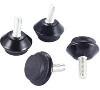 Almohadilla de nivelación deslizante for muebles ajustable, paquete 4 pies ajuste metal multicolor, rosca M6 x 15 mm, base 17(Black)