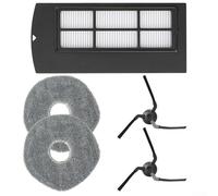 Almohadilla de paño de fregona con filtro de cepillo lateral, kits de herramientas de limpieza de pisos, pieza de repuesto de máquina barredora para robot aspirador Eufy Clean X9 Pro