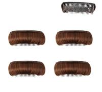 Almohadilla de pelo esponjosa invisible, clip invisible para el pelo, clip de pelo postizo invisible, volumen de clip para el cabello, herramientas de estilo de pelo (marrón, 4 unidades, talla única)