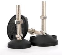 Almohadilla de pies niveladores deslizantes ajustables for muebles-pies junta universal for muebles, paquete 4, negro, M8 M10 M12(D50xm8x50)