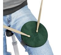 Almohadilla de práctica para batería de rodilla | Pad silencioso portátil con correa y baquetas | Diámetro: 13 cm | Herramienta compacta de entrenamiento para viajes y uso en casa | Color: Verde