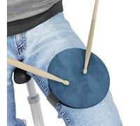 Almohadilla de práctica para batería de rodilla | Pad silencioso portátil con correa y baquetas | Diámetro: 13 cm | Herramienta compacta de entrenamiento para viajes y uso en casa | Color: Azul