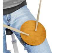 Almohadilla de práctica para batería de rodilla | Pad silencioso portátil con correa y baquetas | Diámetro: 13 cm | Herramienta compacta de entrenamiento para viajes y uso en casa | Color: Amarillo