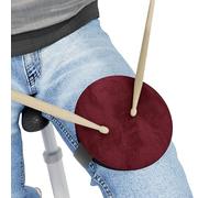 Almohadilla de práctica para batería de rodilla | Pad silencioso portátil con correa y baquetas | Diámetro: 13 cm | Herramienta compacta de entrenamiento para viajes y uso en casa | Color: Burdeos
