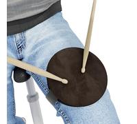Almohadilla de práctica para batería de rodilla | Pad silencioso portátil con correa y baquetas | Diámetro: 13 cm | Herramienta compacta de entrenamiento para viajes y uso en casa | Color: Marrón