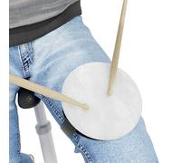 Almohadilla de práctica para batería de rodilla | Pad silencioso portátil con correa y baquetas | Diámetro: 13 cm | Herramienta compacta de entrenamiento para viajes y uso en casa | Color: Blanco