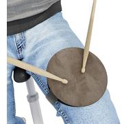 Almohadilla de práctica para batería de rodilla | Pad silencioso portátil con correa y baquetas | Diámetro: 13 cm | Herramienta compacta de entrenamiento para viajes y uso en casa | Color: Beige