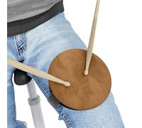 Almohadilla de práctica para batería de rodilla | Pad silencioso portátil con correa y baquetas | Diámetro: 13 cm | Herramienta compacta de entrenamiento para viajes y uso en casa | Color: Dorado