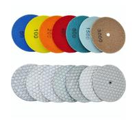 almohadilla de pulido de diamante, Almohadilla de pulido en seco diamante 4 pulgadas, tipo afilado, paquete 7, grano 50 a 3000 for granito y mármol(10pcs Grit 200)