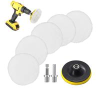 Almohadilla de Pulido de Lana Con Taladro Adaptador, Juego Para Pulir Coche, Kit Con Disco Autoadhesivo Para Encerado de Automóviles (100mm)