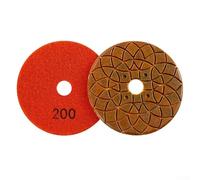 Almohadilla de pulido de metal de 100 mm para hormigón, mármol, granito, pulido húmedo con enlace de cobre, grano 50#-400#, juego de 4 compatibles con amoladoras angulares (grano 200)