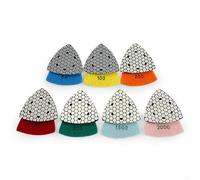 Almohadilla de pulido en seco triangular de 90 mm para discos de lijado de granito, mármol, hormigón, piedra, para uso en esquinas y áreas de difícil acceso (grano 800)