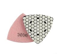 Almohadilla de pulido seca triangular de 90 mm, para piedra de mármol de granito, con fuerza de molienda fuerte para esquinas y áreas estrechas en amoladora angular, grano 50-3000 (grano 100)