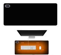 Almohadilla de Ratón Calentada, Almohadilla de Escritorio de Mano Calentadora de Invierno, Alfombra de Ratón Calentada Grande de 80 X 33 Cm con 5 Ajustes de Calor y Apagado Automático de 4 Hora Black