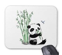 (Almohadilla de ratón tapete de ratón para Juegos A321) PersonalArt Design Panda Come cojín de ratón de bambú