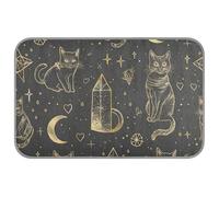 Almohadilla de refrigeración de verano para perro, diseño de tarot gótico negro y dorado para perro, 38 x 23 pulgadas, almohadillas de refrigeración para mascotas para gatitos, acogedores, lavables
