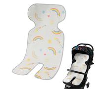 Almohadilla de refrigeración para cochecito, alfombrilla de refrigeración para cochecito de seda de hielo, plegable, de doble cara, cojín de seda suave para silla de comedor y viajes