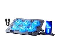 Almohadilla de refrigeración para laptop, base enfriadora para laptop, soporte estable para teléfono, soporte ergonómico de altura, de ventilación activa de ajuste, malla de metal, para