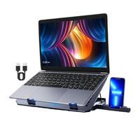 Almohadilla de refrigeración para ordenador portátil - Soporte ajustable para ordenador portátil, soporte para ordenador portátil, soporte de ventilador, con ventilador para escritorio, oficina de