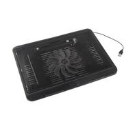 Almohadilla de refrigeración para portátil con ventilador grande y concentrador USB para portátiles de hasta 14 pulgadas, diseño ergonómico con ruido y luces LED para jugar y ver películas (negro)
