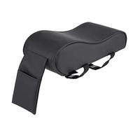 Almohadilla de reposabrazos Qiilu, almohadilla de reposabrazos de cuero universal para coche, almohadilla de espuma viscoelástica para cojín automático con bolsillo para teléfono celular