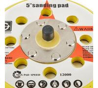 Almohadilla de respaldo de disco de lijado Gdfnmogo de 125 mm con 8 agujeros para extracción de polvo, borde flexible, rosca macho UNF de 5/16 pulgadas, compatible con pulidoras de lijadora de aire y