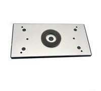 Almohadilla de respaldo de metal de 183 mm x 92 mm con 4 agujeros, placa cuadrada de lijado y pulido para lijadora orbital, base rígida de fácil instalación, color negro plateado