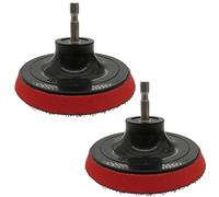 Almohadilla de respaldo de poliuretano de 4 pulgadas con rosca M10 y vástago hexagonal de 6.35 mm para herramientas giratorias, amoladoras de troquel, amoladoras angulares, paquete de 2, negro y rojo