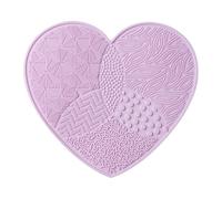 Almohadilla de silicona for fregar brochas maquillaje con ventosa, limpiador amor, herramienta belleza for lavar cosméticas(Purple)