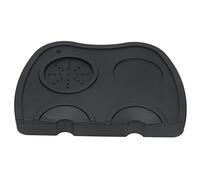 Almohadilla de silicona para manipulación de café, alfombrilla antideslizante suave para apisonar con diseño de esquina, alfombrilla para estación de trabajo de resistente (Negro)