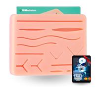 Almohadilla de sutura DiMedsion | Pad de sutura para kit de sutura de 3 capas. kit sutura con 14 heridas, kit de sutura quirurgica para practicar, kit suturas quirurgicas para practica de sutura